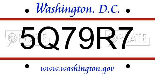 5Q79R7 District Of Columbia License Plate