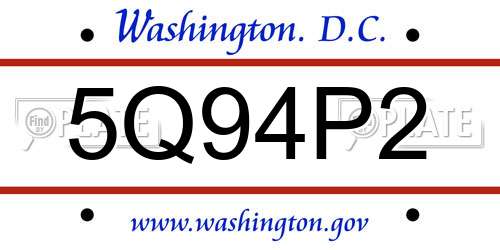 5Q94P2 District Of Columbia License Plate