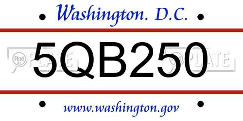 5QB250 District Of Columbia License Plate