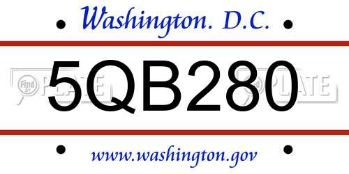 5QB280 District Of Columbia License Plate