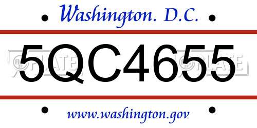 5QC4655 District Of Columbia License Plate