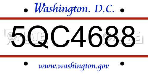 5QC4688 District Of Columbia License Plate
