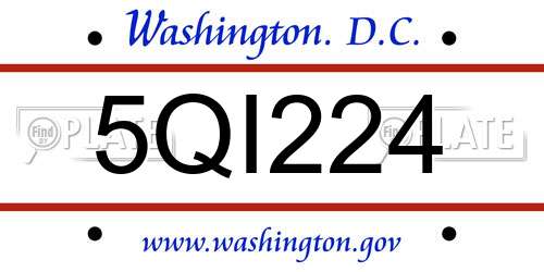5QI224 District Of Columbia License Plate
