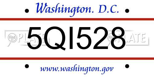 5QI528 District Of Columbia License Plate