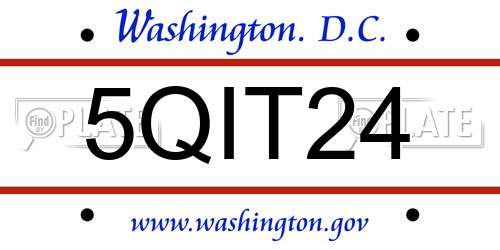 5QIT24 District Of Columbia License Plate