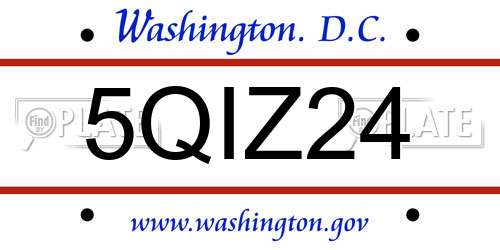 5QIZ24 District Of Columbia License Plate