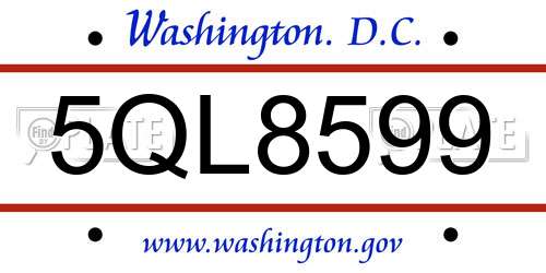 5QL8599 District Of Columbia License Plate