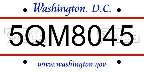 5QM8045 District Of Columbia License Plate