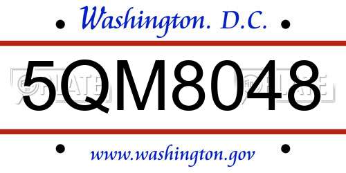 5QM8048 District Of Columbia License Plate
