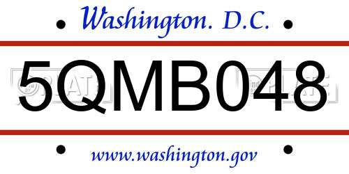 5QMB048 District Of Columbia License Plate