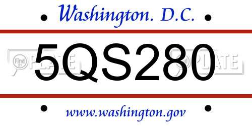 5QS280 District Of Columbia License Plate