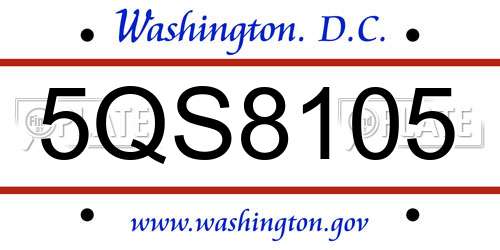 5QS8105 District Of Columbia License Plate