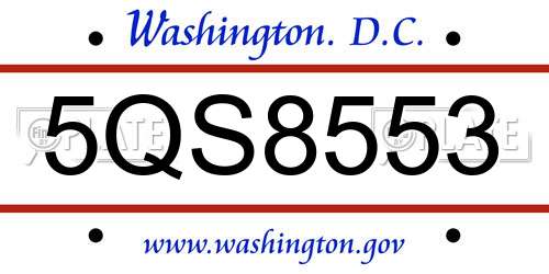 5QS8553 District Of Columbia License Plate