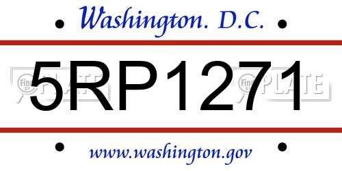 5RP1271 District Of Columbia License Plate