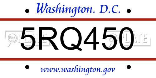 5RQ450 District Of Columbia License Plate