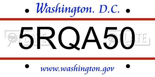 5RQA50 District Of Columbia License Plate