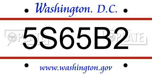 5S65B2 District Of Columbia License Plate