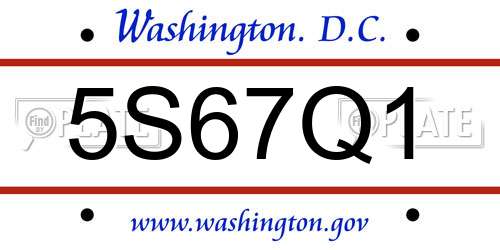 5S67Q1 District Of Columbia License Plate