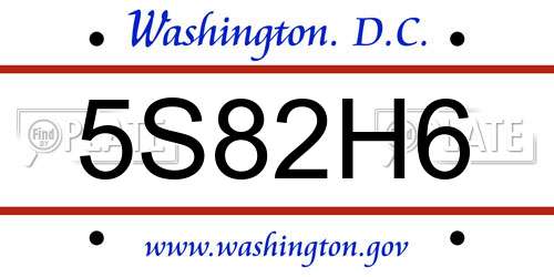5S82H6 District Of Columbia License Plate