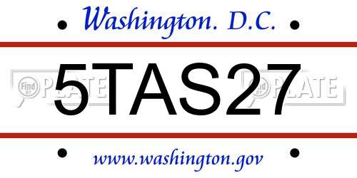 5TAS27 District Of Columbia License Plate