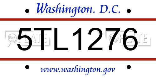 5TL1276 District Of Columbia License Plate