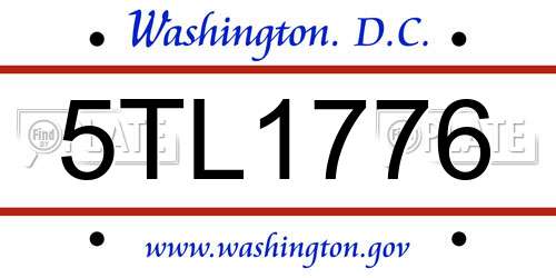 5TL1776 District Of Columbia License Plate