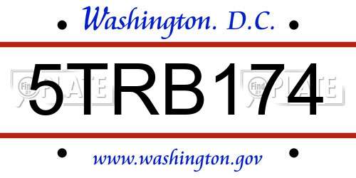 5TRB174 District Of Columbia License Plate