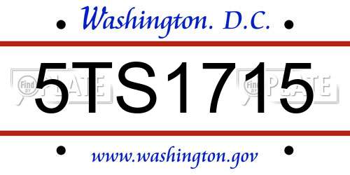5TS1715 District Of Columbia License Plate