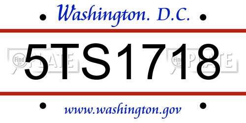 5TS1718 District Of Columbia License Plate