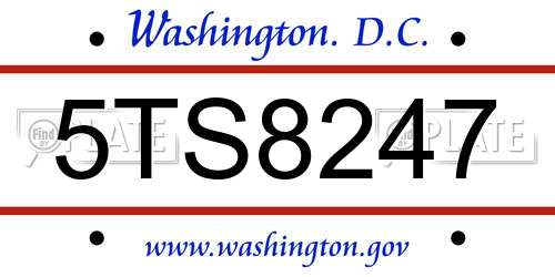 5TS8247 District Of Columbia License Plate