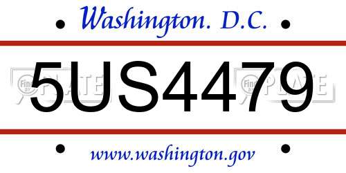 5US4479 District Of Columbia License Plate
