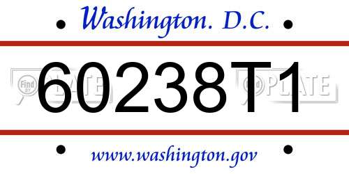 60238T1 District Of Columbia License Plate