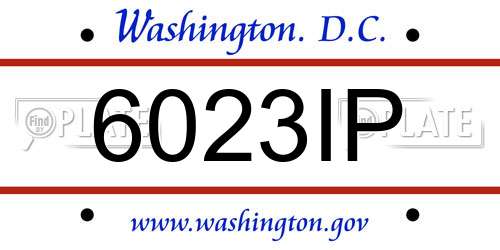 6023IP District Of Columbia License Plate