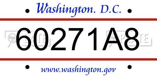 60271A8 District Of Columbia License Plate