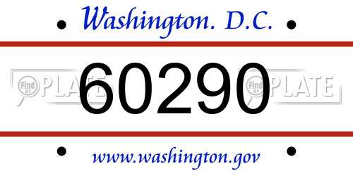 60290 District Of Columbia License Plate