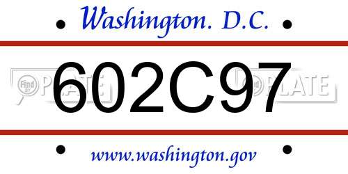 602C97 District Of Columbia License Plate