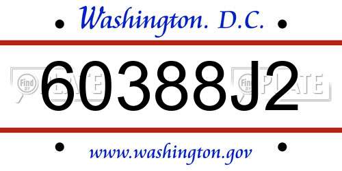 60388J2 District Of Columbia License Plate
