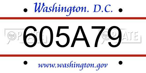 605A79 District Of Columbia License Plate