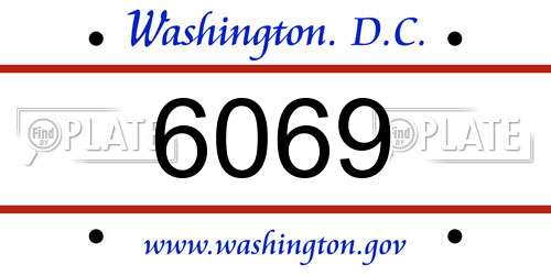 6069 District Of Columbia License Plate