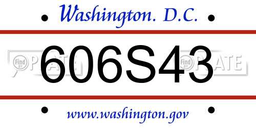 606S43 District Of Columbia License Plate