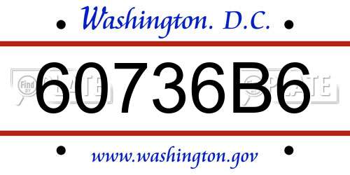 60736B6 District Of Columbia License Plate