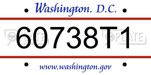 60738T1 District Of Columbia License Plate