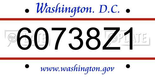 60738Z1 District Of Columbia License Plate