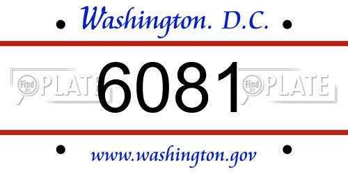 6081 District Of Columbia License Plate