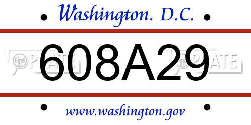 608A29 District Of Columbia License Plate