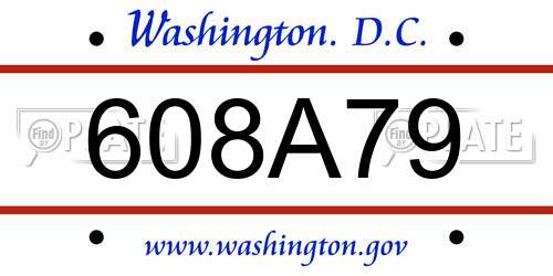 608A79 District Of Columbia License Plate