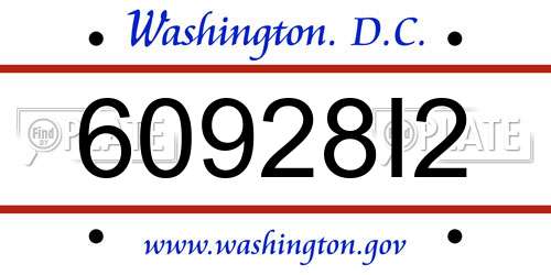 60928I2 District Of Columbia License Plate