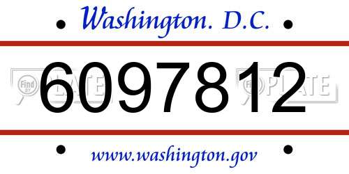 6097812 District Of Columbia License Plate