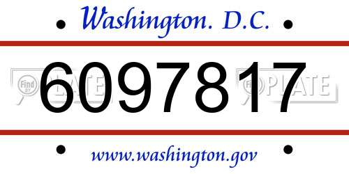 6097817 District Of Columbia License Plate