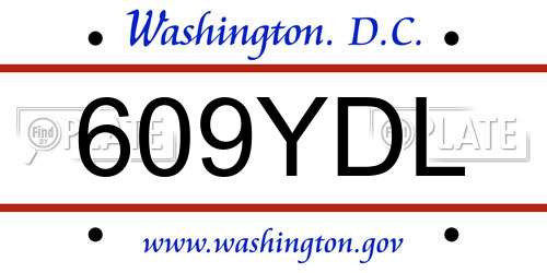 609YDL District Of Columbia License Plate